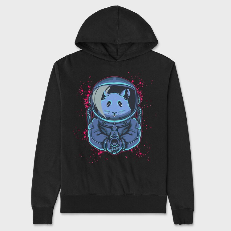 Space Cat Astronaut, Hanorac Oversize Barbati (Unisex)
