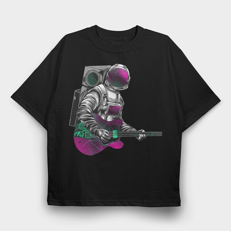 Space Guitar Hero, Tricou Oversize Barbati (Unisex)