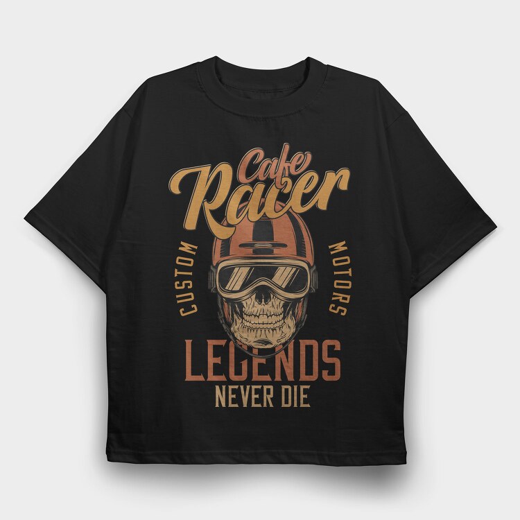 Caferacer Legends, Tricou Oversize Barbati (Unisex)