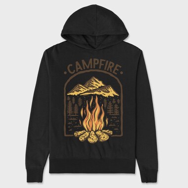 Campfire Mountain Adventure, Hanorac Oversize Barbati (Unisex)