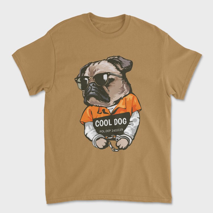 Cool Dog In Cuffs, Tricou Barbati (Unisex)