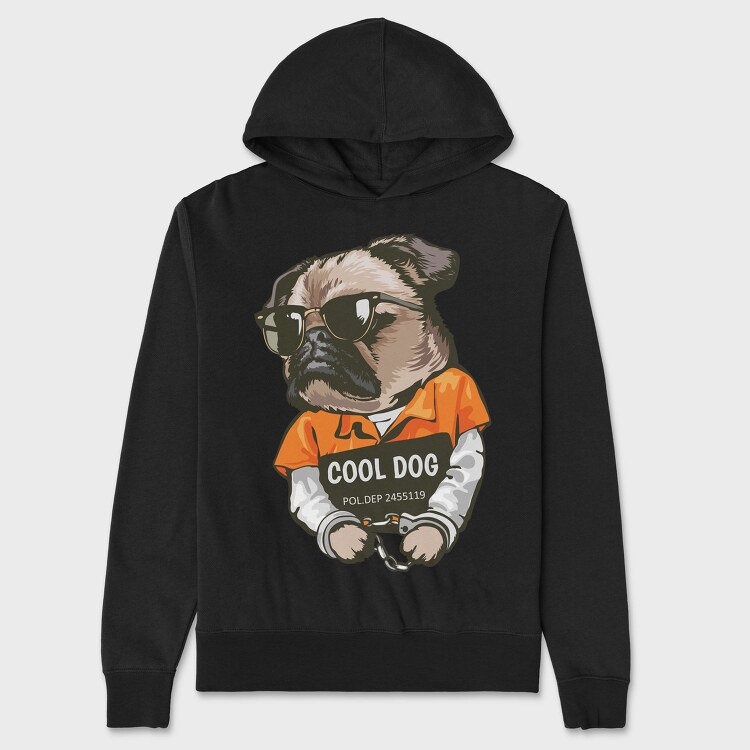 Cool Dog In Cuffs, Hanorac Oversize Barbati (Unisex)
