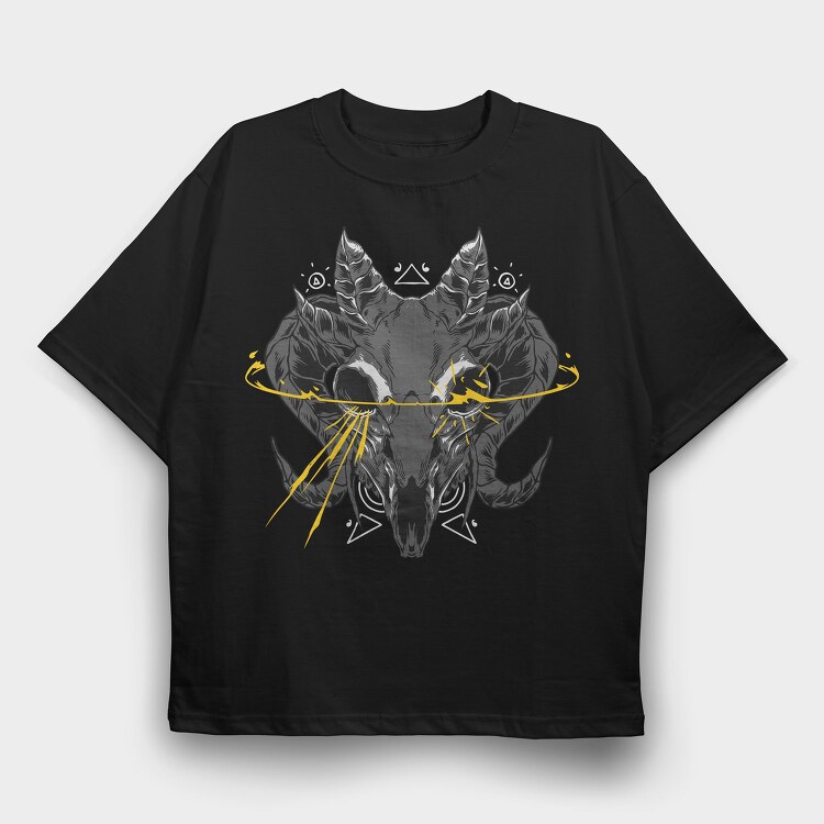Demon Skull Glow, Tricou Oversize Barbati (Unisex)