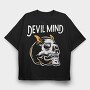Devil Mind Cat, Tricou Oversize Barbati (Unisex)