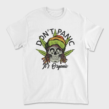 Dont Panic Weed Skull, Tricou Barbati (Unisex)