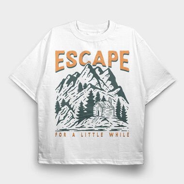 Escape Cabin Mountain, Tricou Oversize Barbati (Unisex)