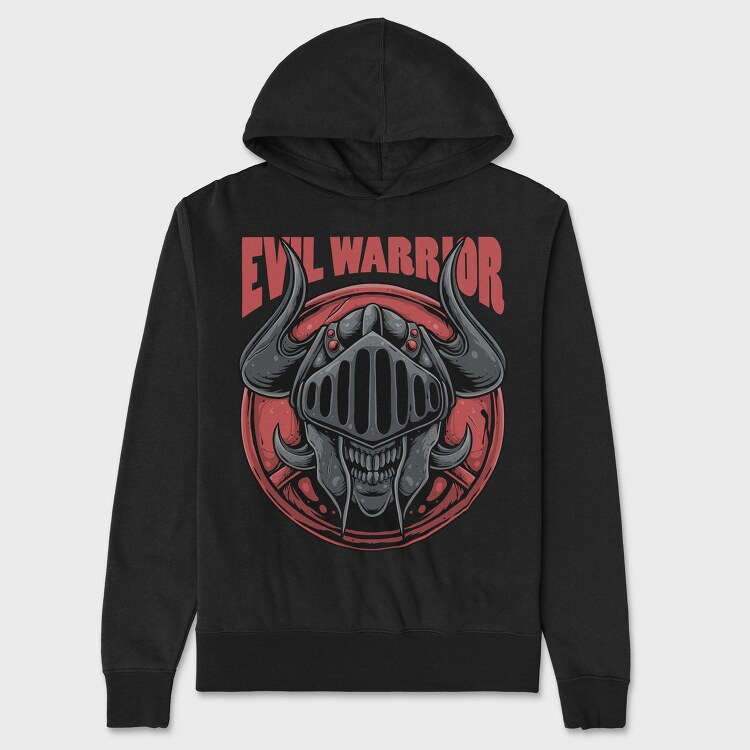 Evil Warrior Skull, Hanorac Oversize Barbati (Unisex)