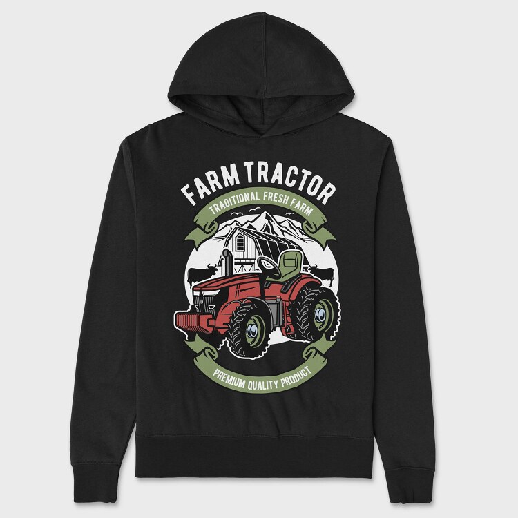 Farm Fresh Tractor, Hanorac Oversize Barbati (Unisex)