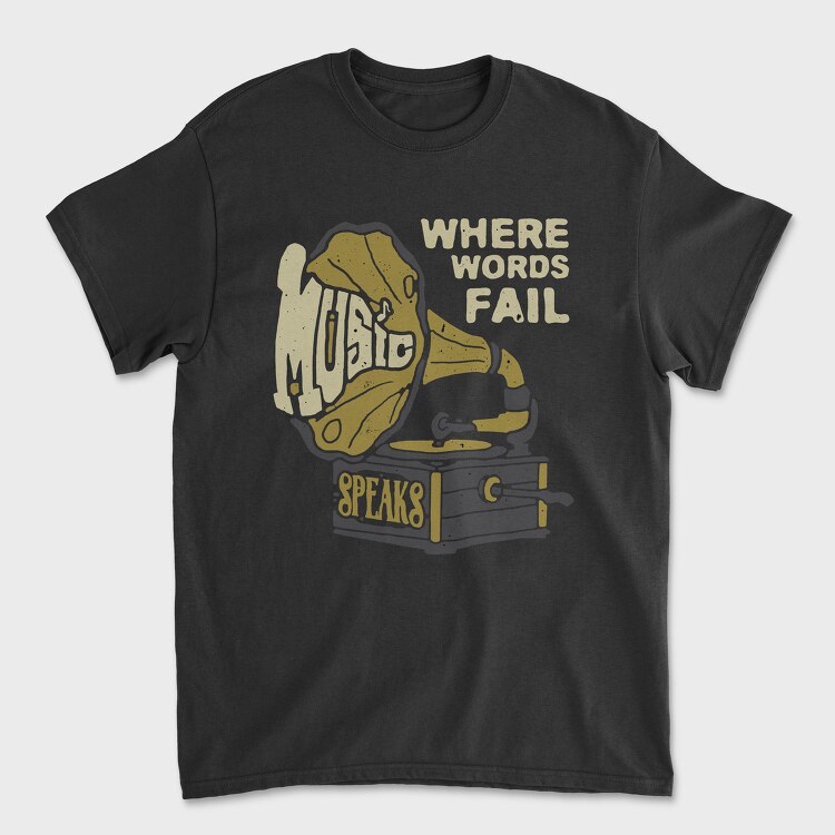 Gramophone Words Fail, Tricou Barbati (Unisex)