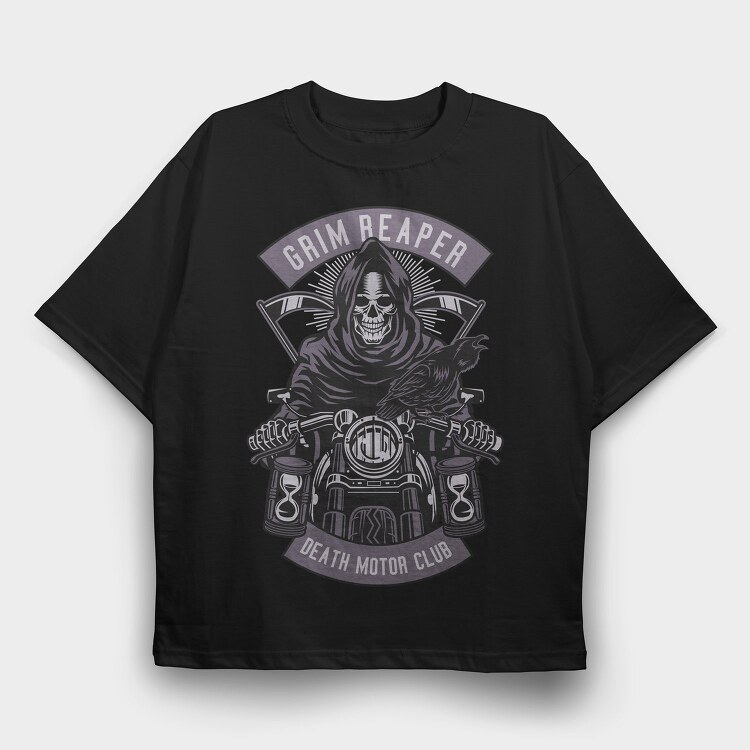 Grim Reaper Club 1, Tricou Oversize Barbati (Unisex)
