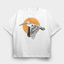 Heron Flight Sunset, Tricou Oversize Barbati (Unisex)