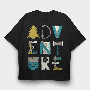 Lighthouse Adventure Map, Tricou Oversize Barbati (Unisex)