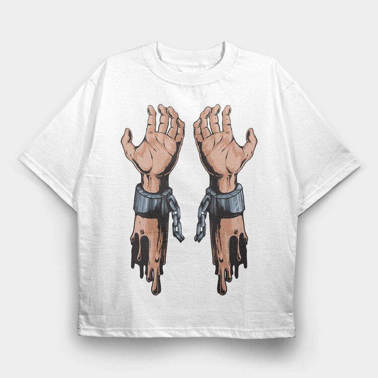 Metal Hands Dripping, Tricou Oversize Barbati (Unisex)