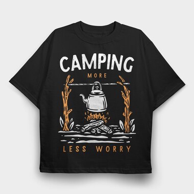 More Less Worry, Tricou Oversize Barbati (Unisex)