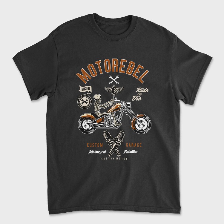Motorcycle Rebel, Tricou Barbati (Unisex)