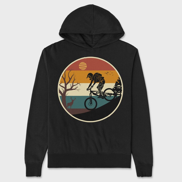 Mountain Bike Sunset, Hanorac Oversize Barbati (Unisex)
