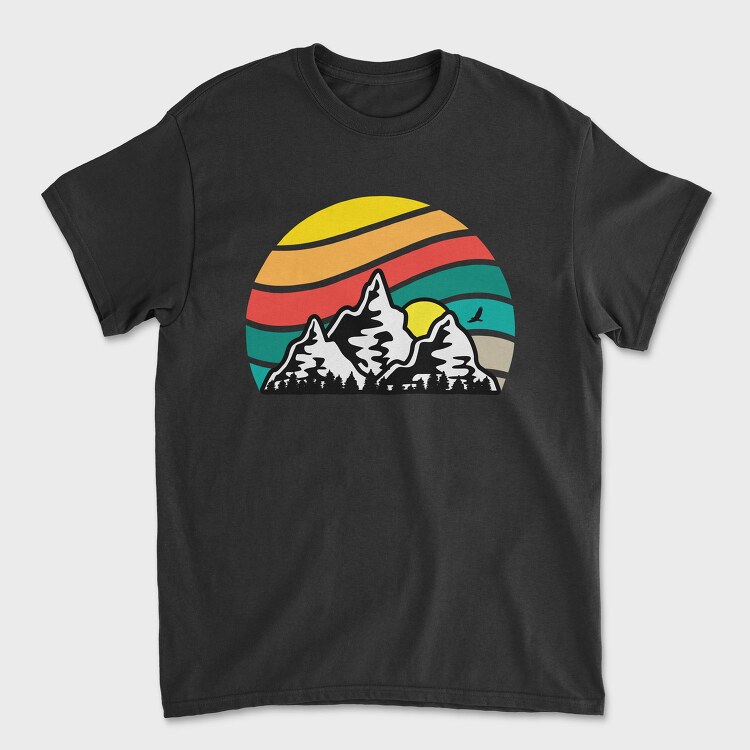 Mountain Sunset, Tricou Barbati (Unisex)