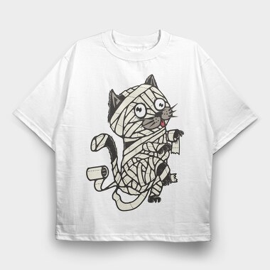 Mummy Kitty, Tricou Oversize Barbati (Unisex)