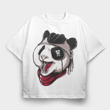 Panda Pirate Roar, Tricou Oversize Barbati (Unisex)