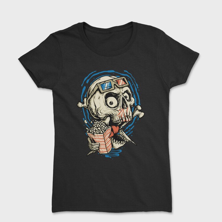 Popcorn Skull 3D, Tricou Femei