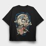 Popcorn Skull 3D, Tricou Oversize Barbati (Unisex)