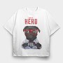 Pug Super Hero, Tricou Oversize Barbati (Unisex)
