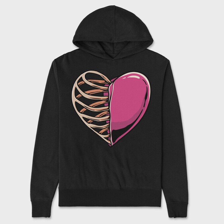Ribbed Heart, Hanorac Oversize Barbati (Unisex)