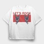 Rock On Hands, Tricou Oversize Barbati (Unisex)