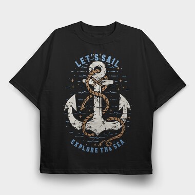 Sail The Sea, Tricou Oversize Barbati (Unisex)