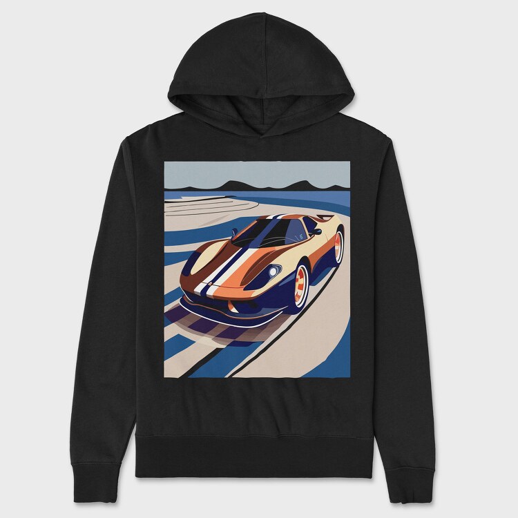 Vintage Retro Supercar 2, Hanorac Oversize Barbati (Unisex)