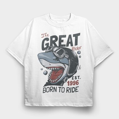 Shark Rider Born, Tricou Oversize Barbati (Unisex)