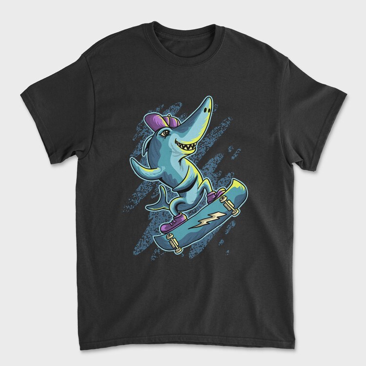 Skate Shark Neon, Tricou Barbati (Unisex)