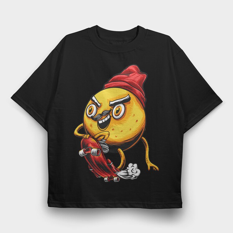 Skateboard Emoji, Tricou Oversize Barbati (Unisex)