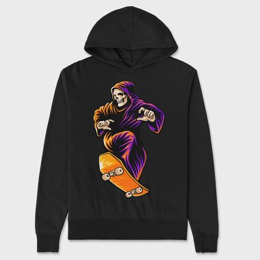 Skateboard Grim Reaper, Hanorac Oversize Barbati (Unisex)