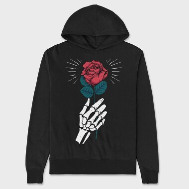 Skeleton Rose, Hanorac Oversize Barbati (Unisex)