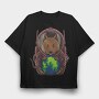 Space Squirrel Planet, Tricou Oversize Barbati (Unisex)