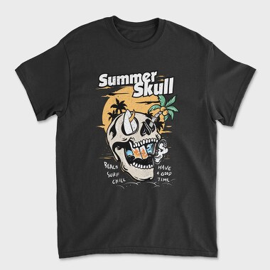Summer Skull Vibes, Tricou Barbati (Unisex)