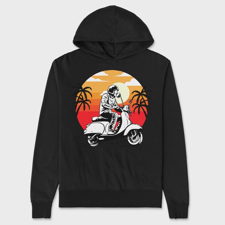 Sunset Scooter Ride, Hanorac Oversize Barbati (Unisex)