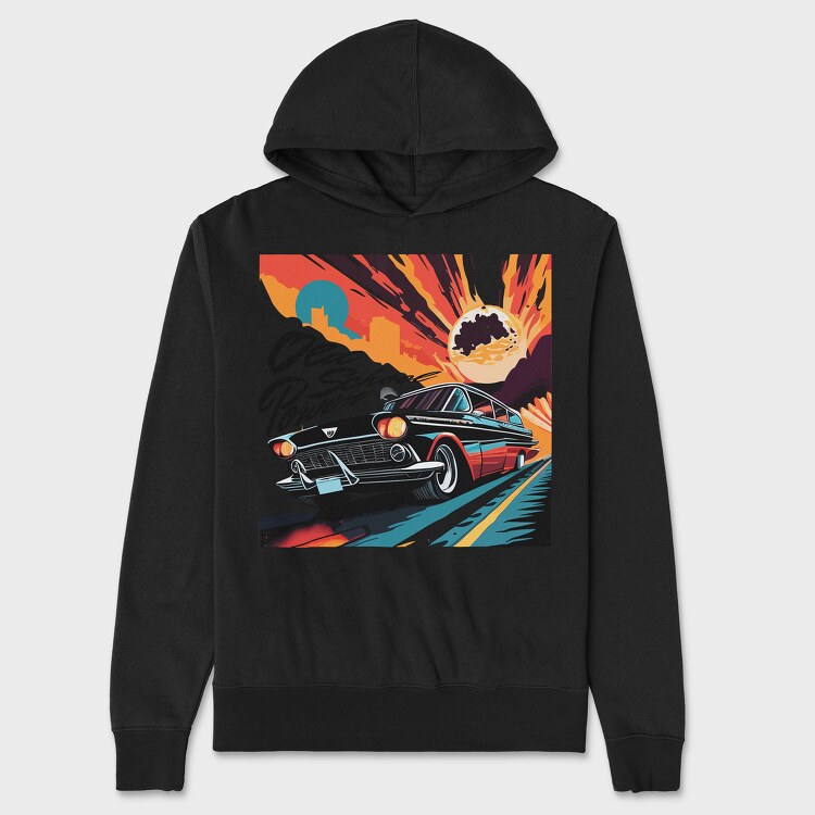 Old School Power Hot Road Cars Comic, Hanorac Oversize Barbati (Unisex)