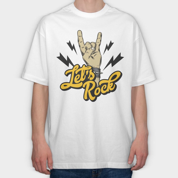 Rock On Hand Sign, Tricou Oversize Barbati (Unisex)