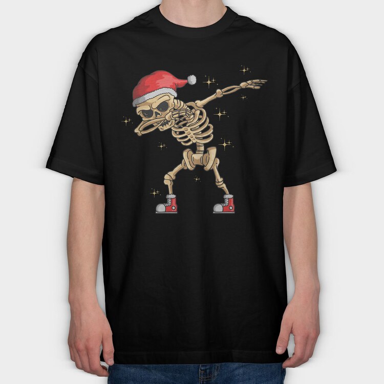 Skeleton Santa Dab, Tricou Oversize Barbati (Unisex)