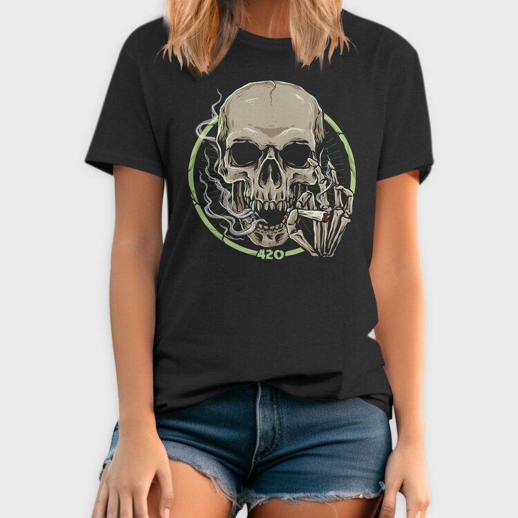 Skull 420 Smoke, Tricou Barbati (Unisex)
