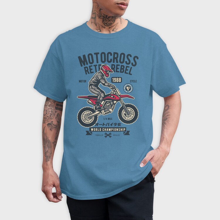 Motocross Rebel Race, Tricou Barbati (Unisex)