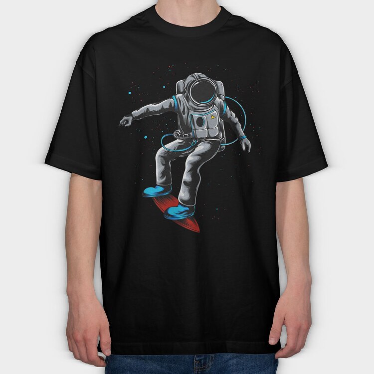 Space Surfer, Tricou Oversize Barbati (Unisex)