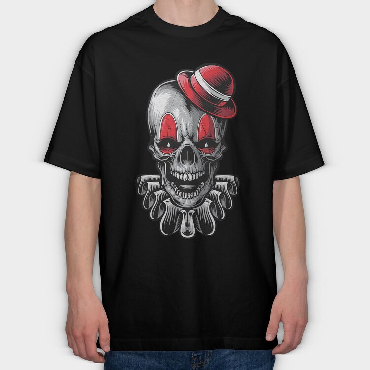 Skull Clown Cap, Tricou Oversize Barbati (Unisex)