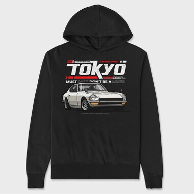 Tokyo Skyline, Hanorac Oversize Barbati (Unisex)