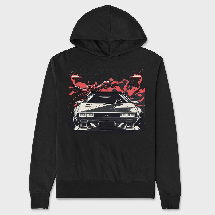 Futuristic Car Smoke, Hanorac Oversize Barbati (Unisex)