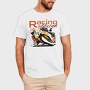 Tilted Competition Motorcycle With Rider Racing Addiction, Tricou Barbati (Unisex)