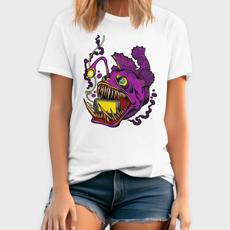 Angler Fish Glow, Tricou Barbati (Unisex)