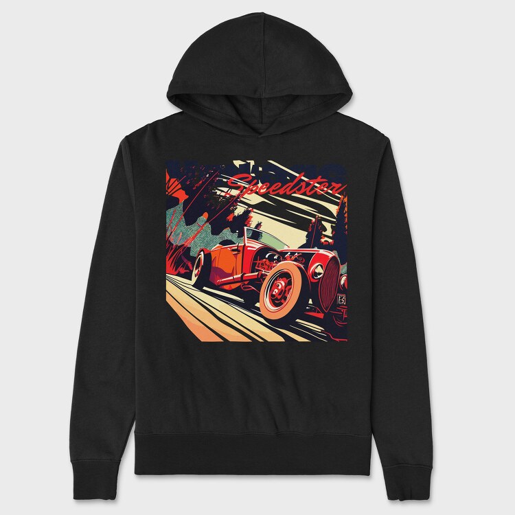 Hotroad Car Vintage Phrase Vintage Speedster, Hanorac Oversize Barbati (Unisex)